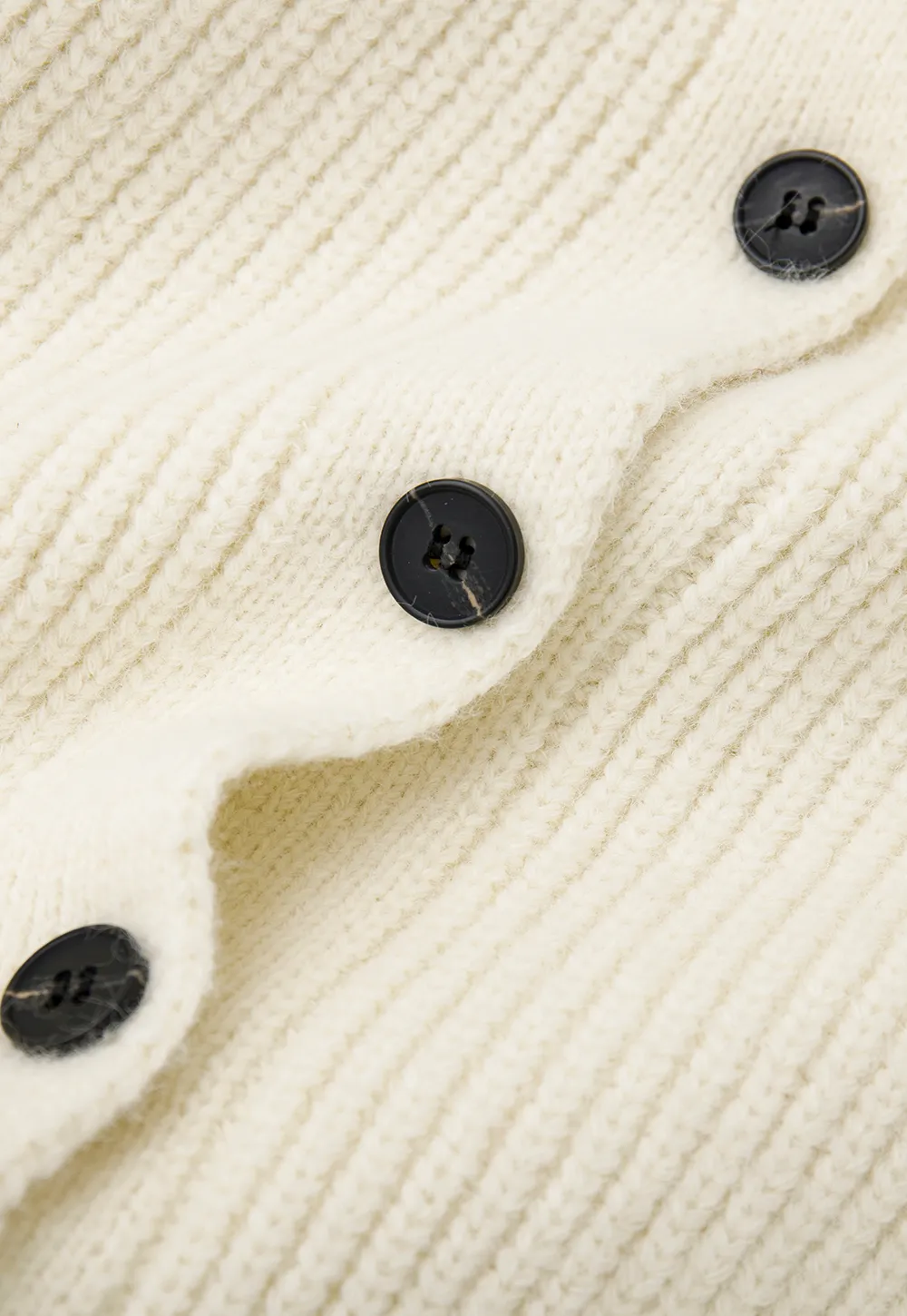 High Neck Ribbed Knit Cardigan with Button Front and Tie Waist
