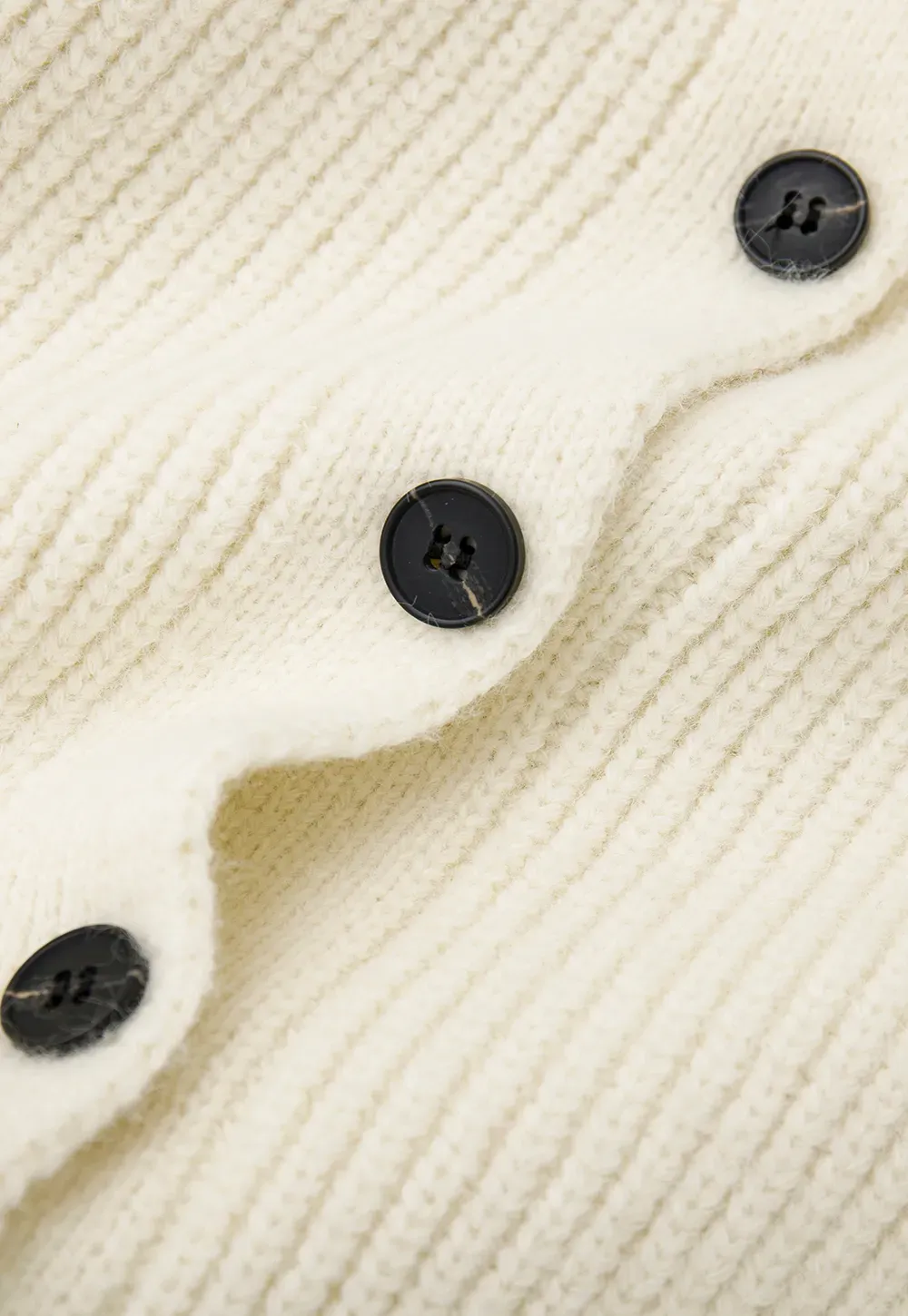 High Neck Ribbed Knit Cardigan with Button Front and Tie Waist
