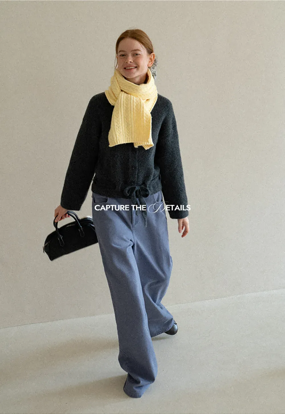 High Neck Ribbed Knit Cardigan with Button Front and Tie Waist