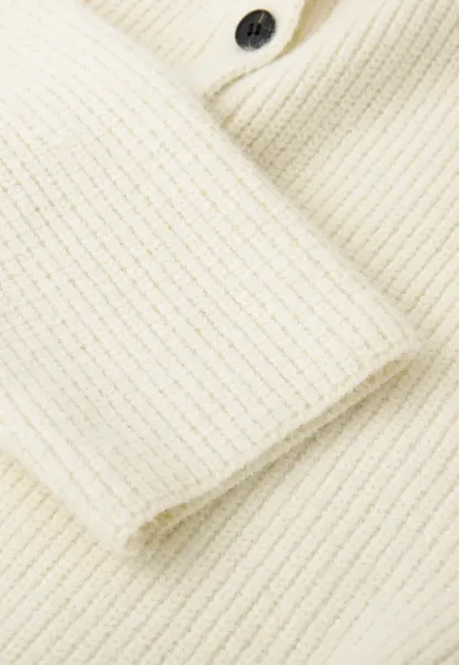 High Neck Ribbed Knit Cardigan with Button Front and Tie Waist