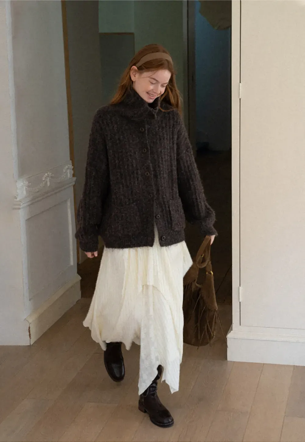Oversized Ribbed Knit Cardigan Sweater