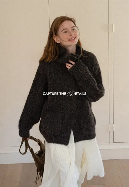 Oversized Ribbed Knit Cardigan Sweater
