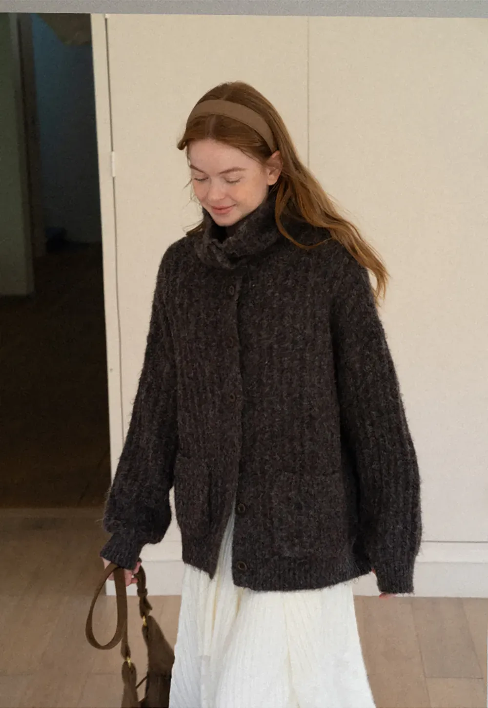 Oversized Ribbed Knit Cardigan Sweater