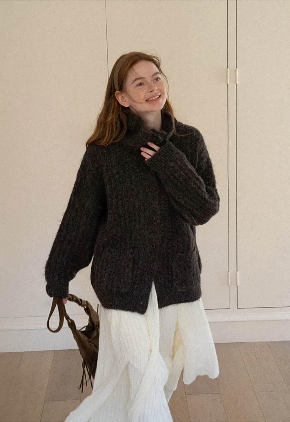 Oversized Ribbed Knit Cardigan Sweater