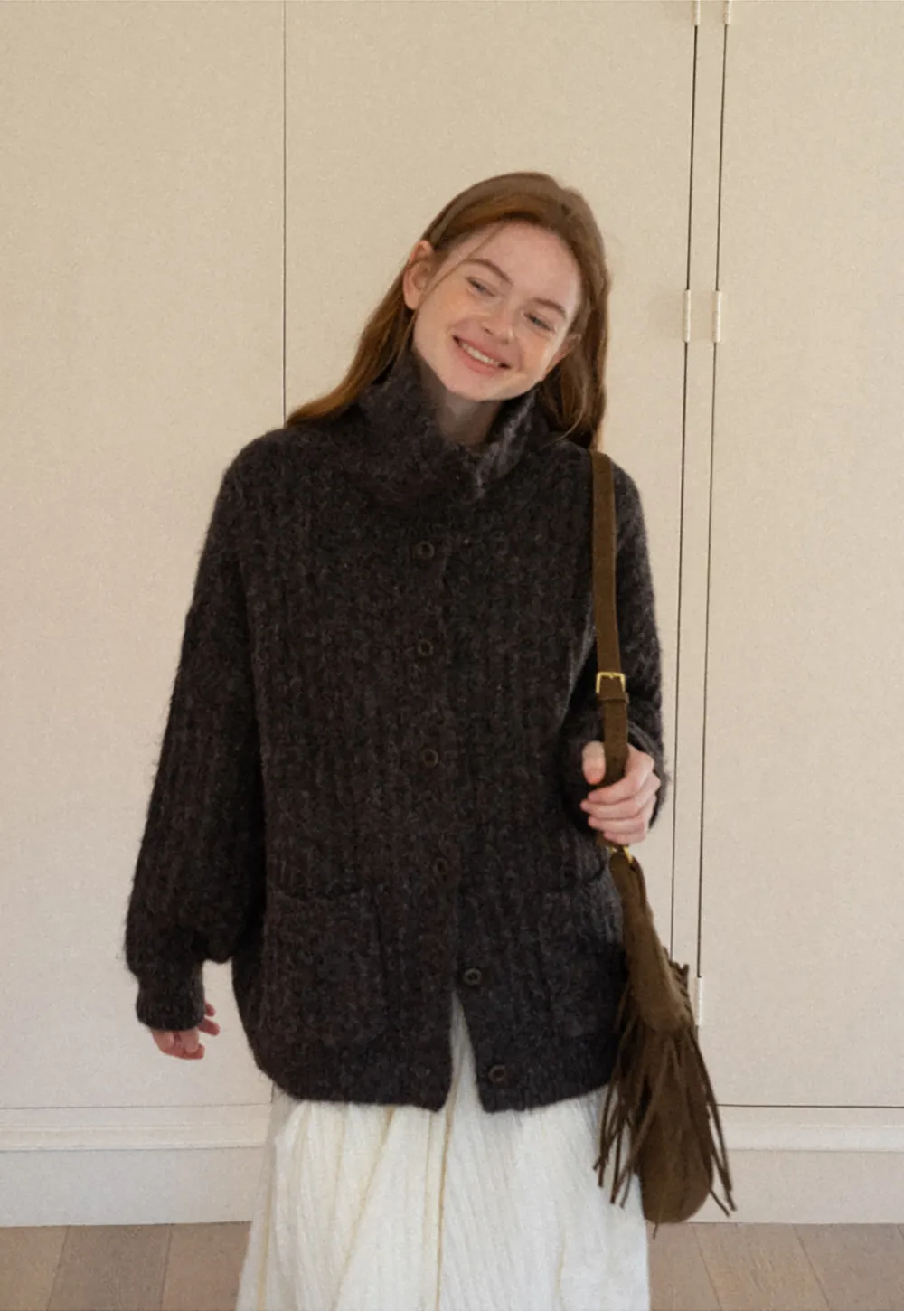 Oversized Ribbed Knit Cardigan Sweater