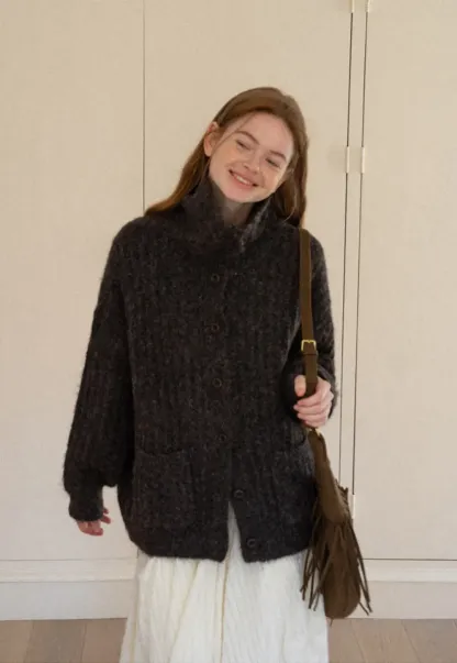 Oversized Ribbed Knit Cardigan Sweater