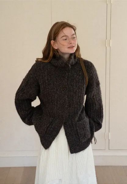 Oversized Ribbed Knit Cardigan Sweater