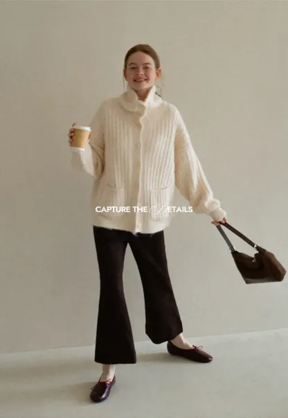 Oversized Ribbed Knit Cardigan Sweater