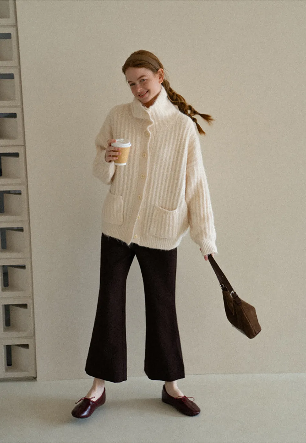 Oversized Ribbed Knit Cardigan Sweater