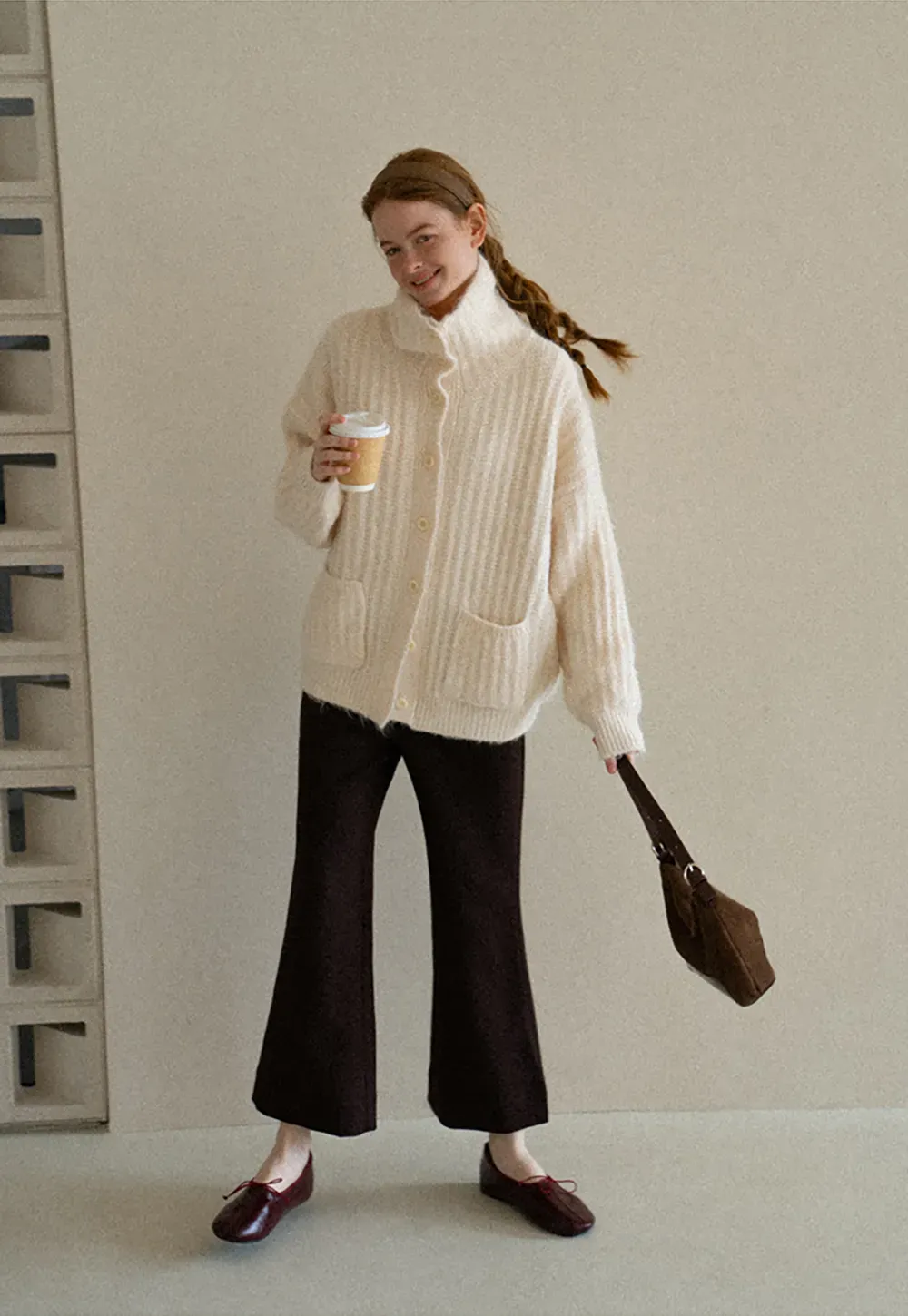 Oversized Ribbed Knit Cardigan Sweater