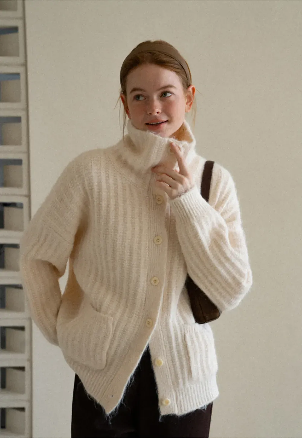 Oversized Ribbed Knit Cardigan Sweater