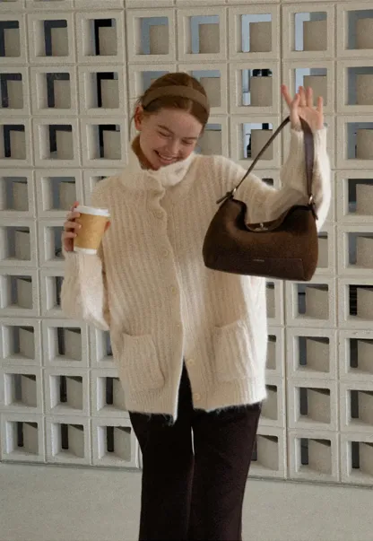 Oversized Ribbed Knit Cardigan Sweater