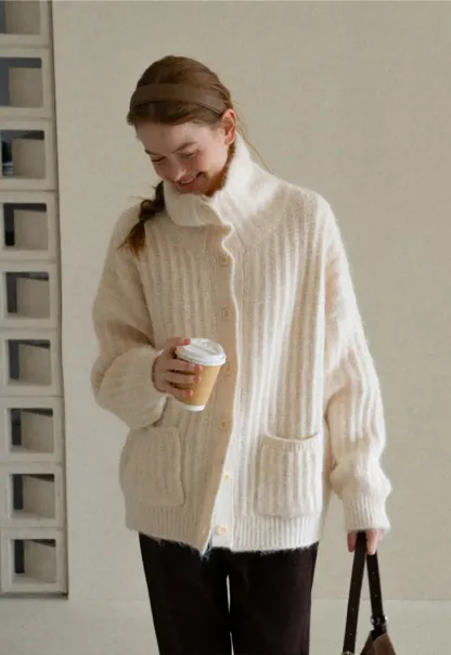 Oversized Ribbed Knit Cardigan Sweater