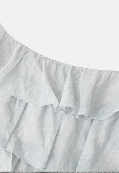 Asymmetrical Ruffle One Shoulder Tank Top