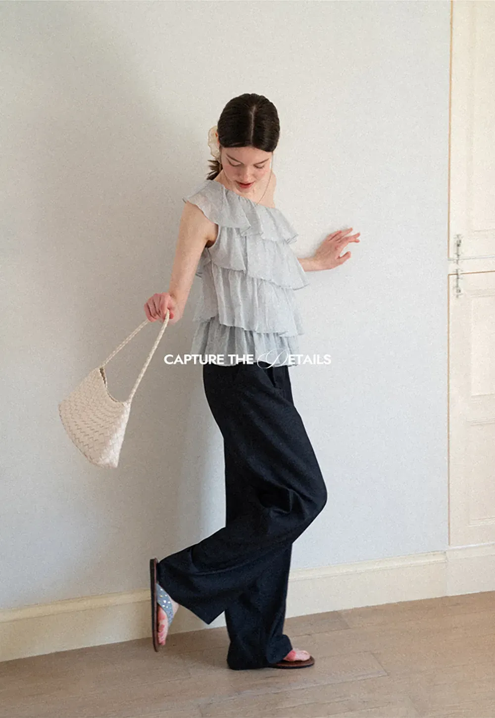 Asymmetrical Ruffle One Shoulder Tank Top