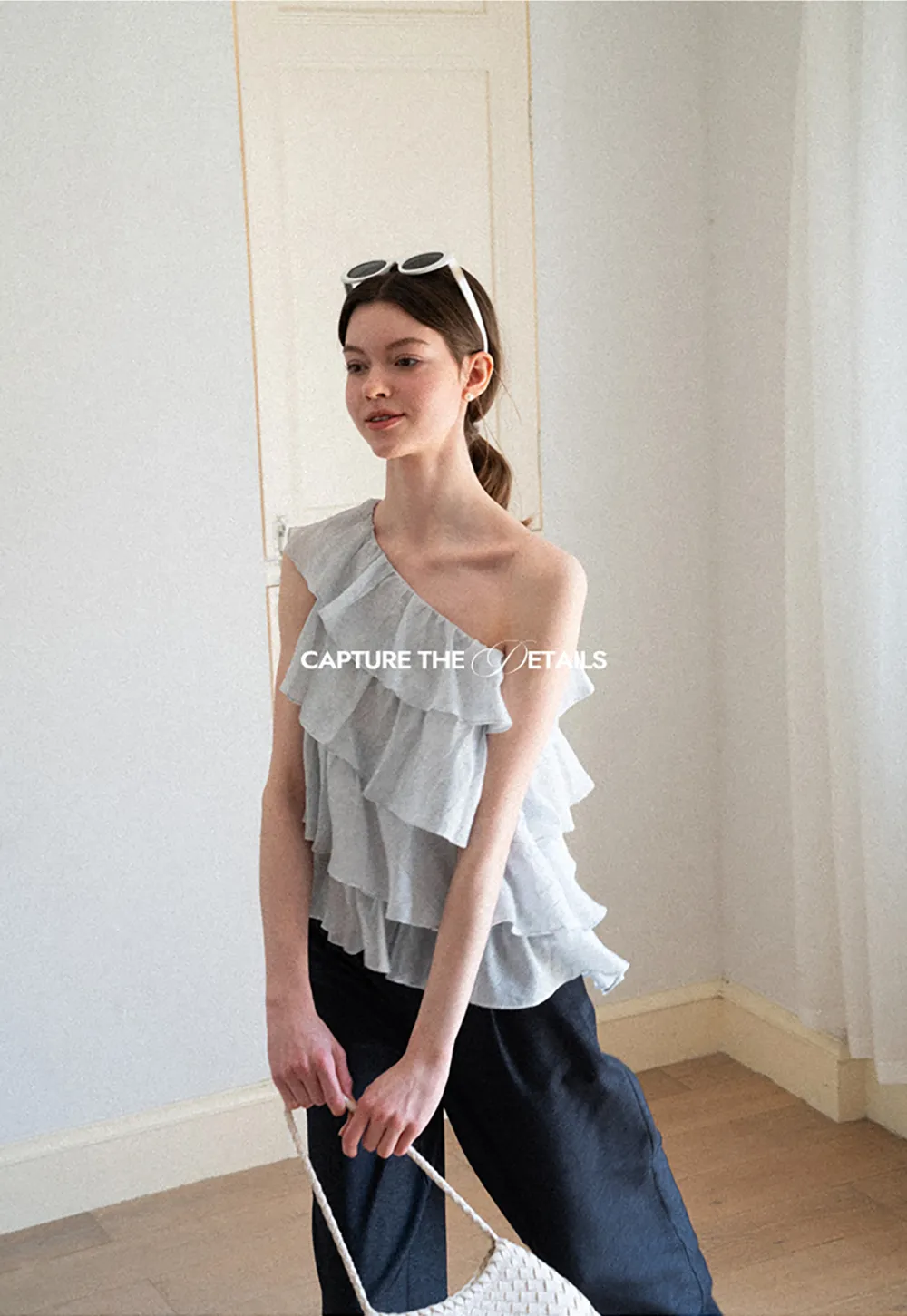 Asymmetrical Ruffle One Shoulder Tank Top