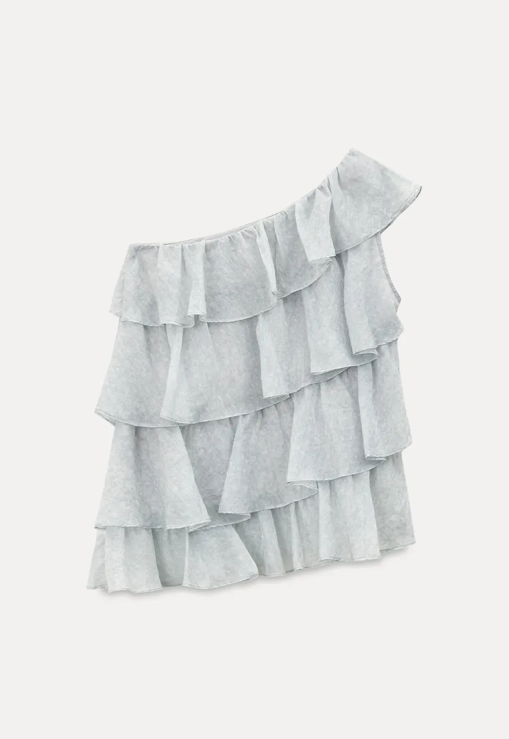 Asymmetrical Ruffle One Shoulder Tank Top