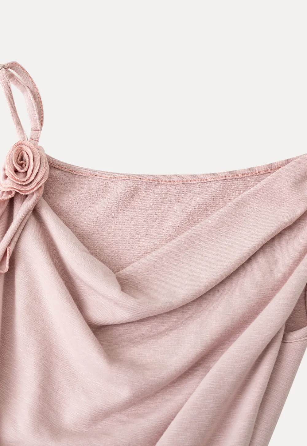 Asymmetrical draped tank top with tie detail