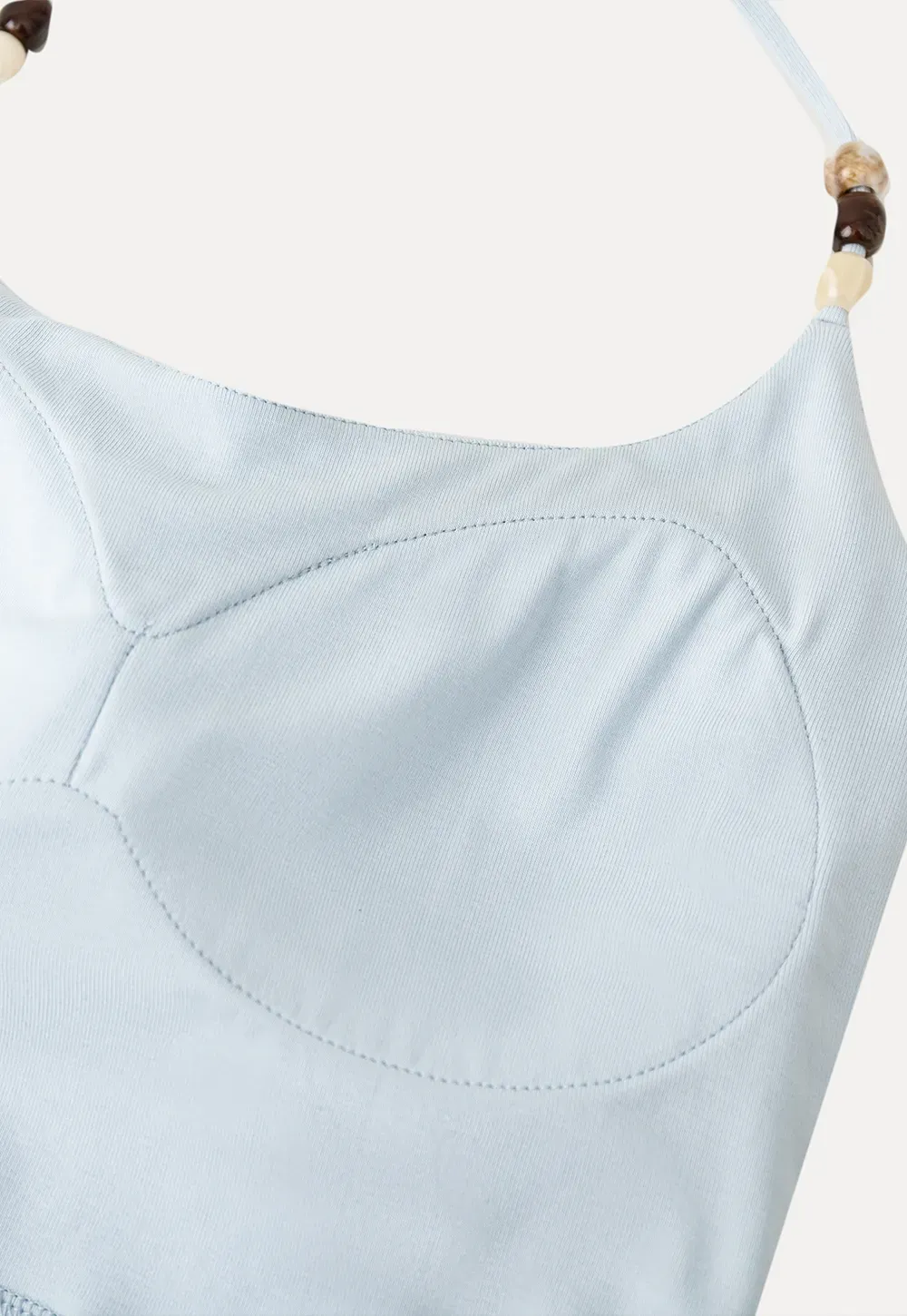 Thin Strap Tank Top with Beaded Shoulder Details