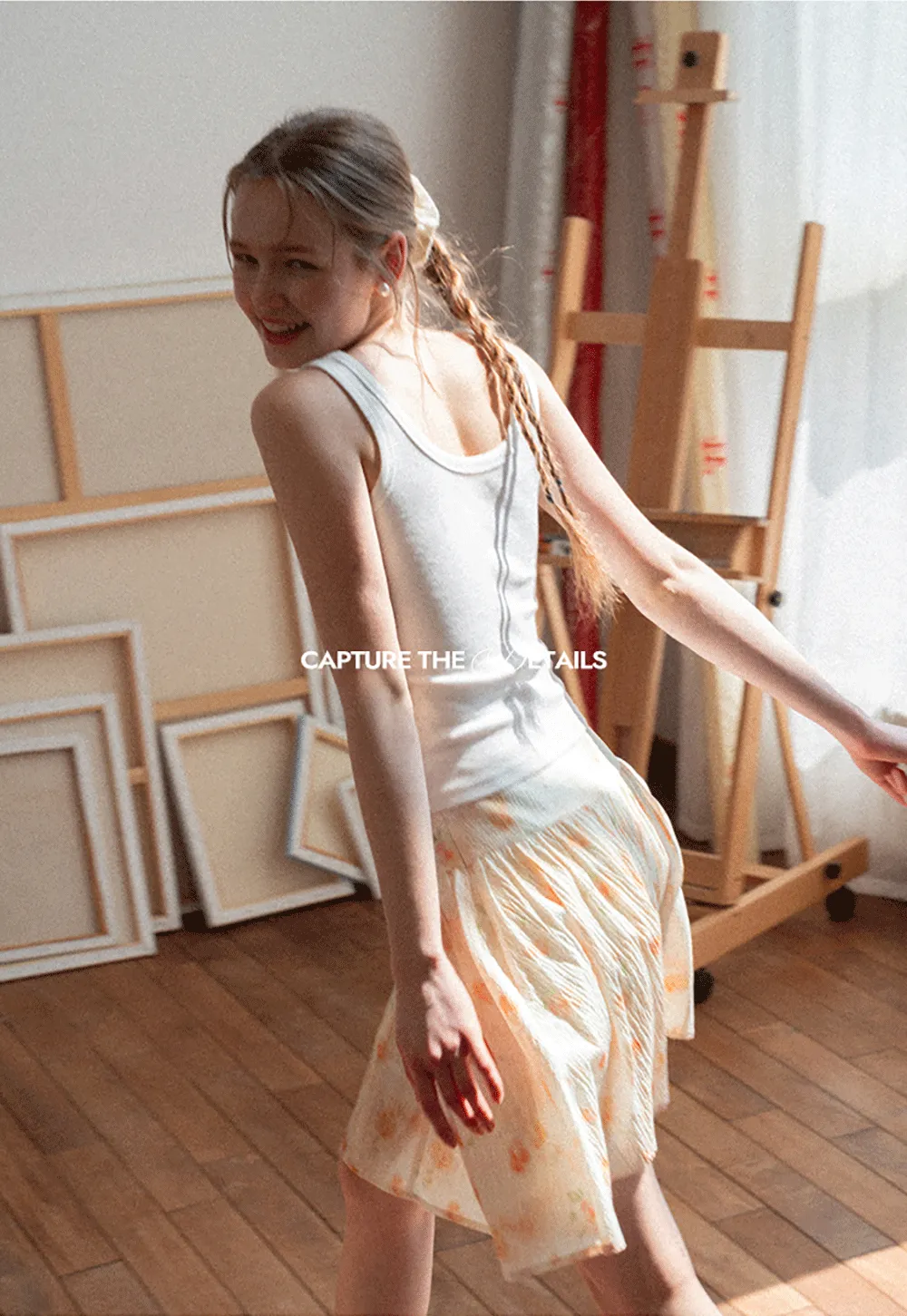 White tank top with starfish print design