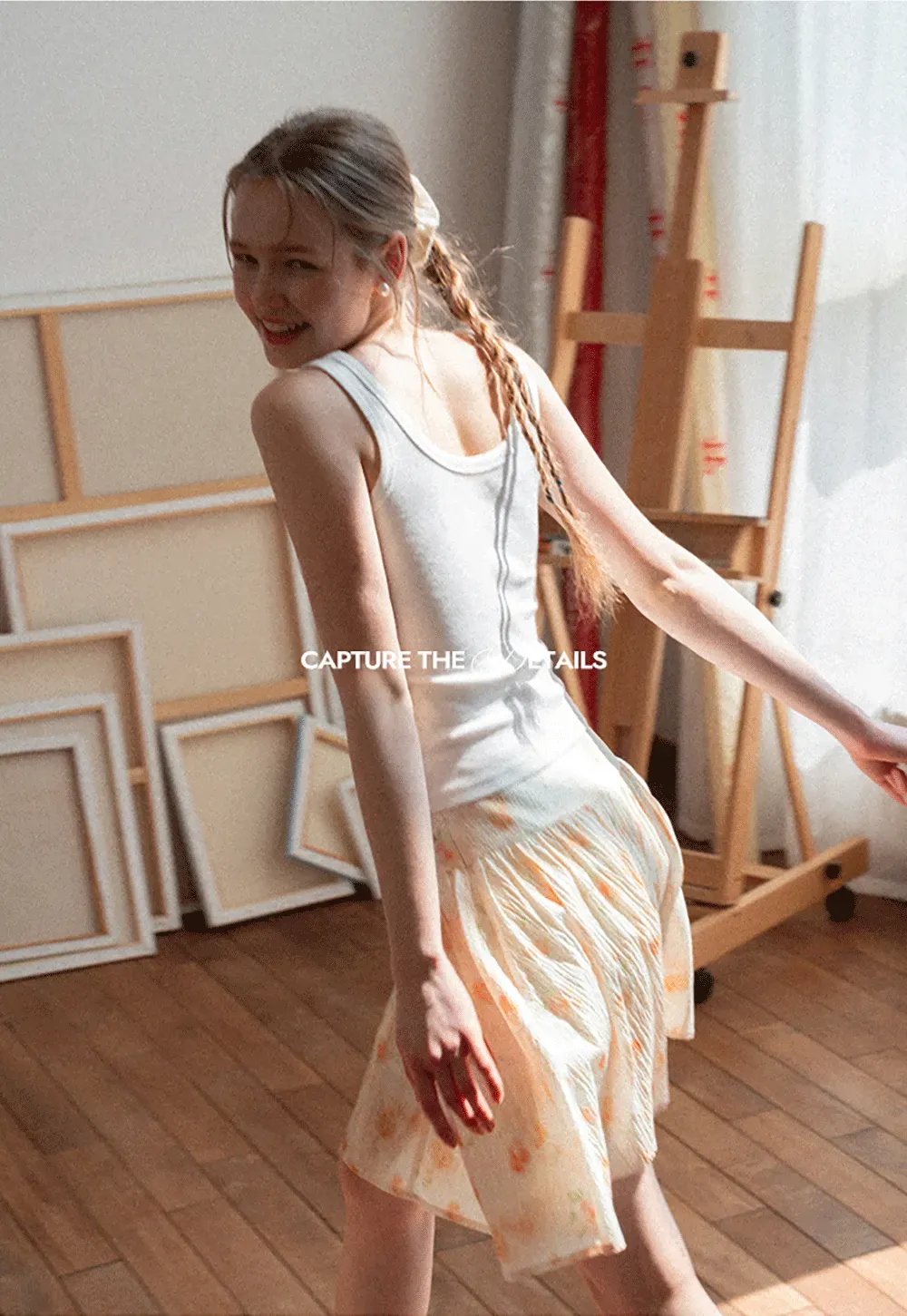 White tank top with starfish print design