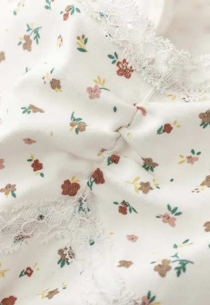 Floral Print Lace Trimmed Camisole Top