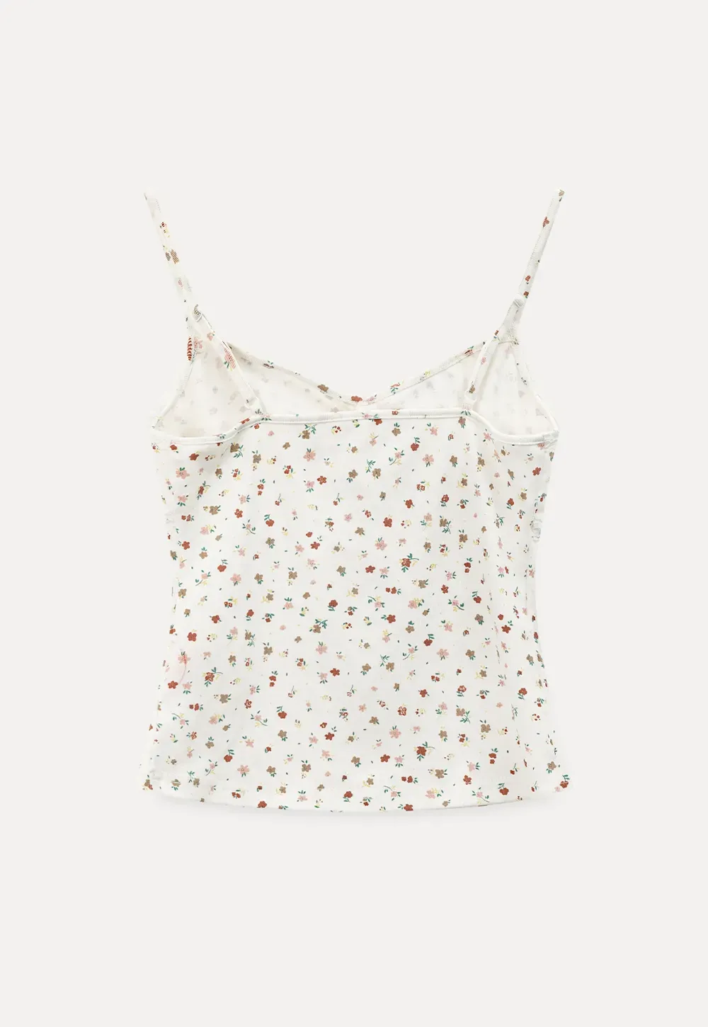 Floral Print Lace Trimmed Camisole Top