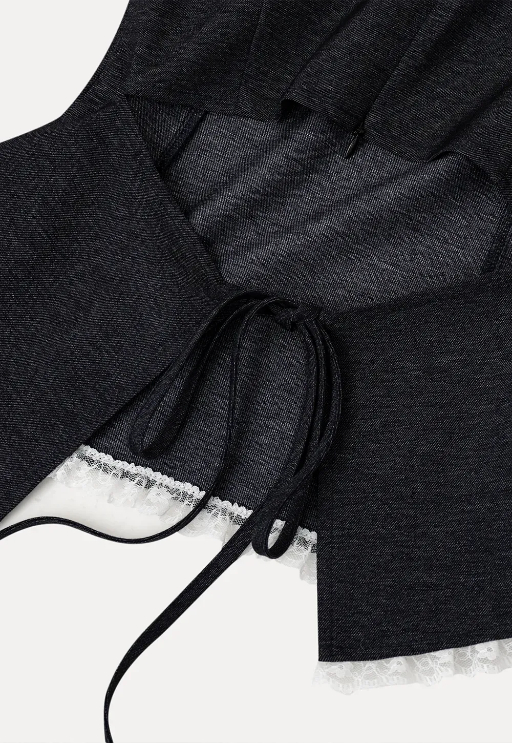 Cropped Sleeveless Top With Open Back Detail And High Waist Wide Leg Pants