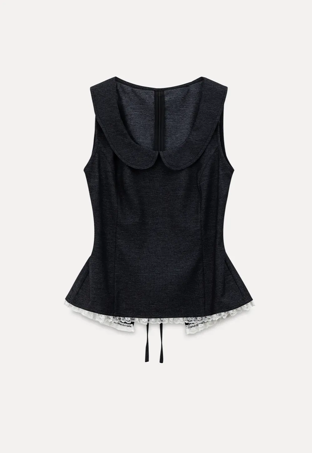 Cropped Sleeveless Top With Open Back Detail And High Waist Wide Leg Pants