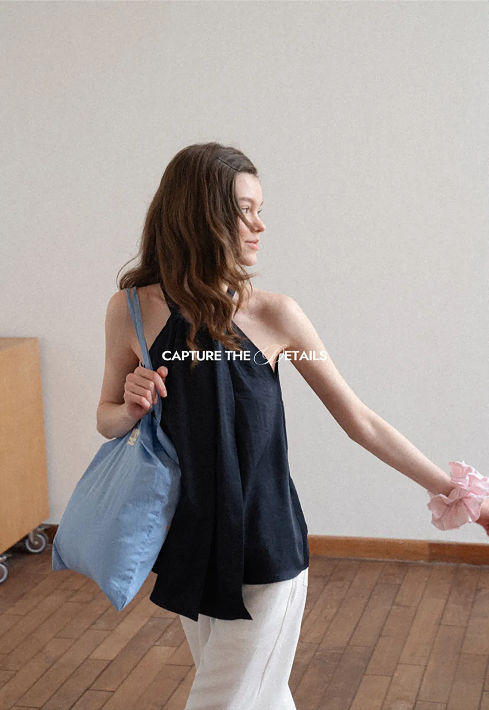 Halter Neck Sleeveless Top with Asymmetrical Hem