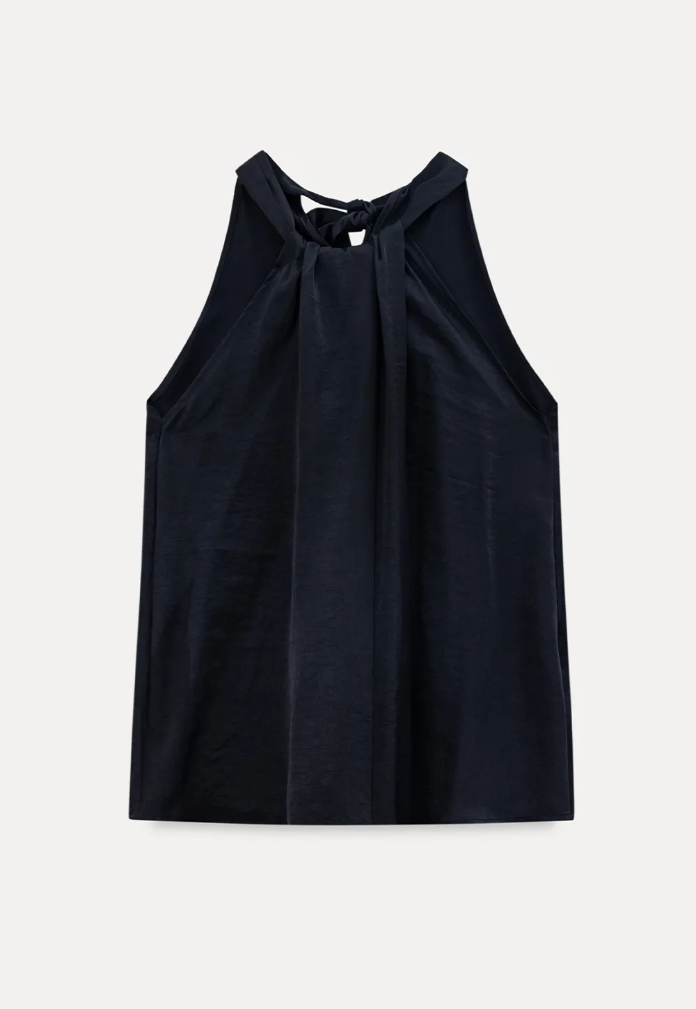 Halter Neck Sleeveless Top with Asymmetrical Hem