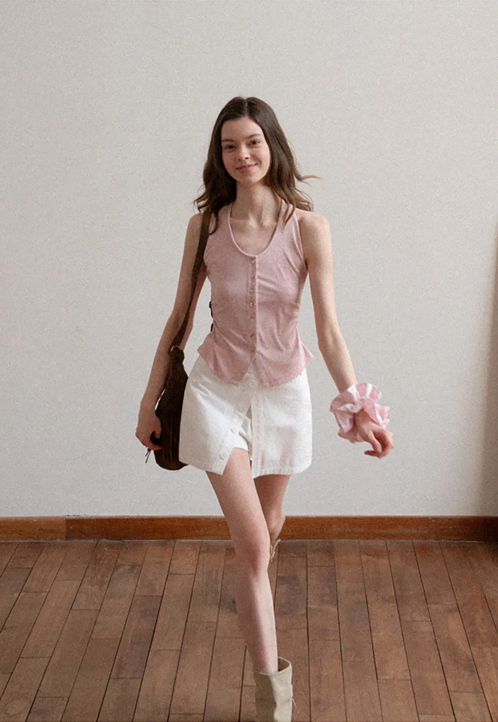 Button Front Sleeveless Top