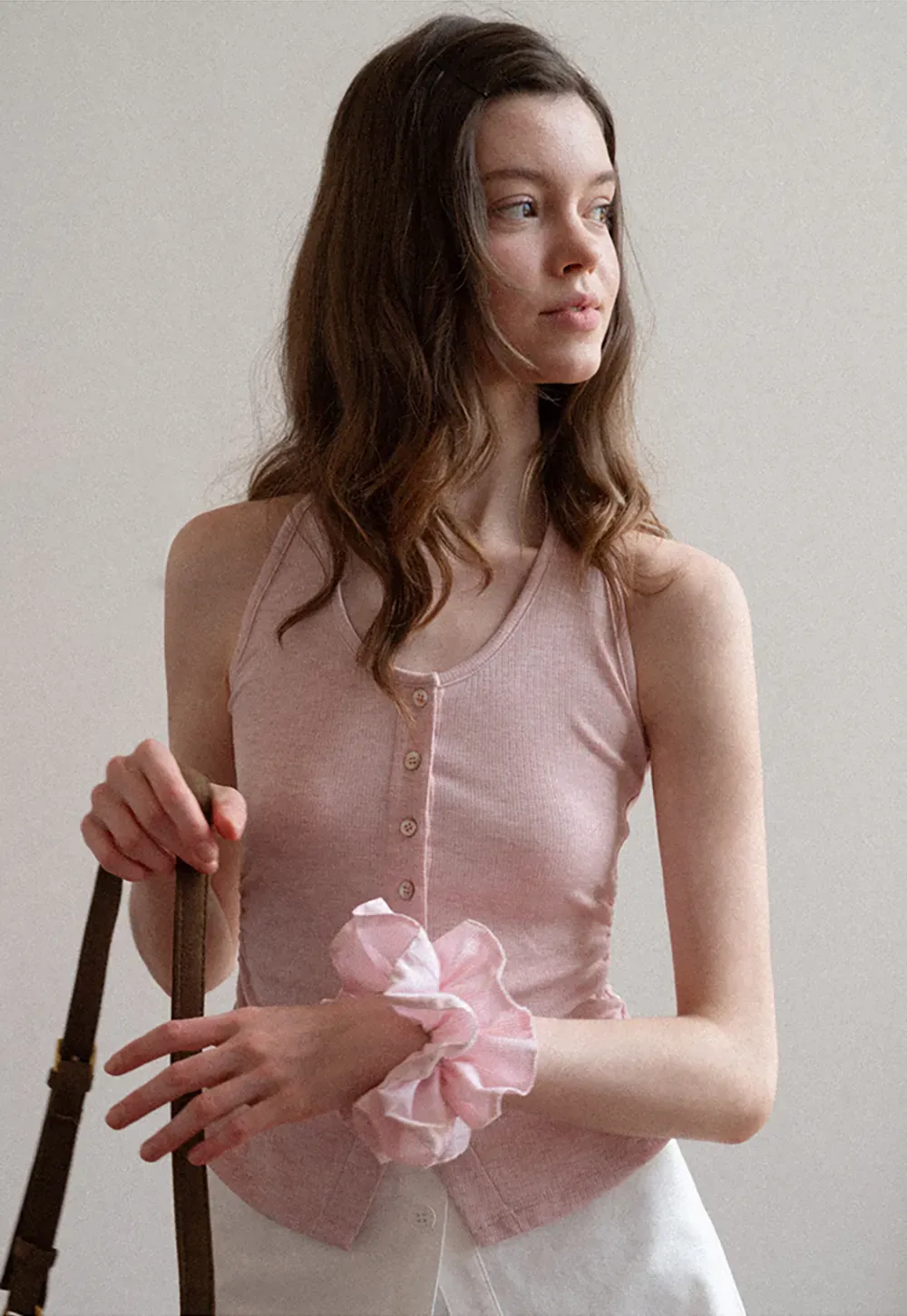 Button Front Sleeveless Top