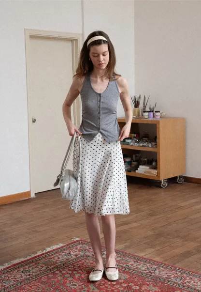 Button Front Sleeveless Top