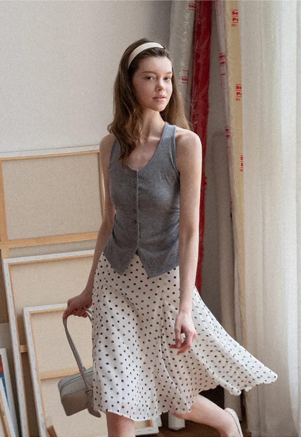 Button Front Sleeveless Top