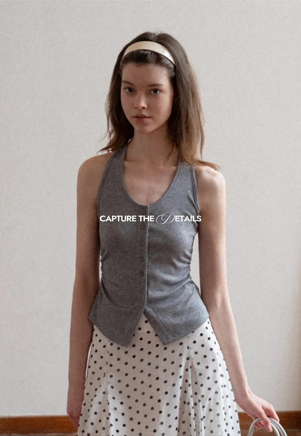 Button Front Sleeveless Top