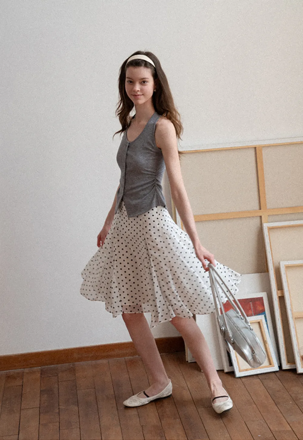 Button Front Sleeveless Top