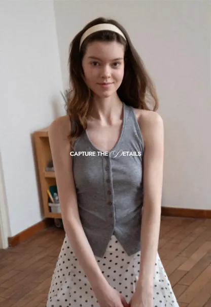 Button Front Sleeveless Top