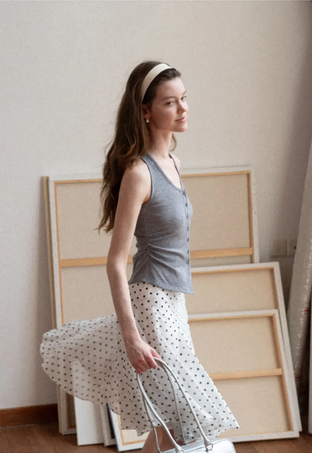 Button Front Sleeveless Top