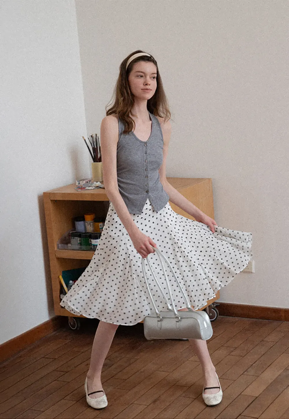 Button Front Sleeveless Top