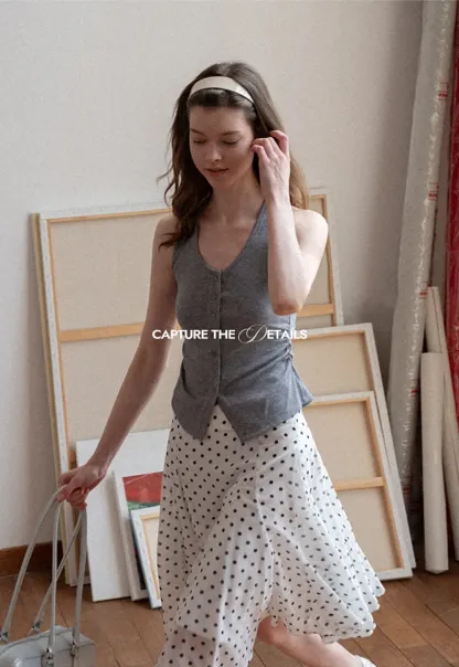 Button Front Sleeveless Top