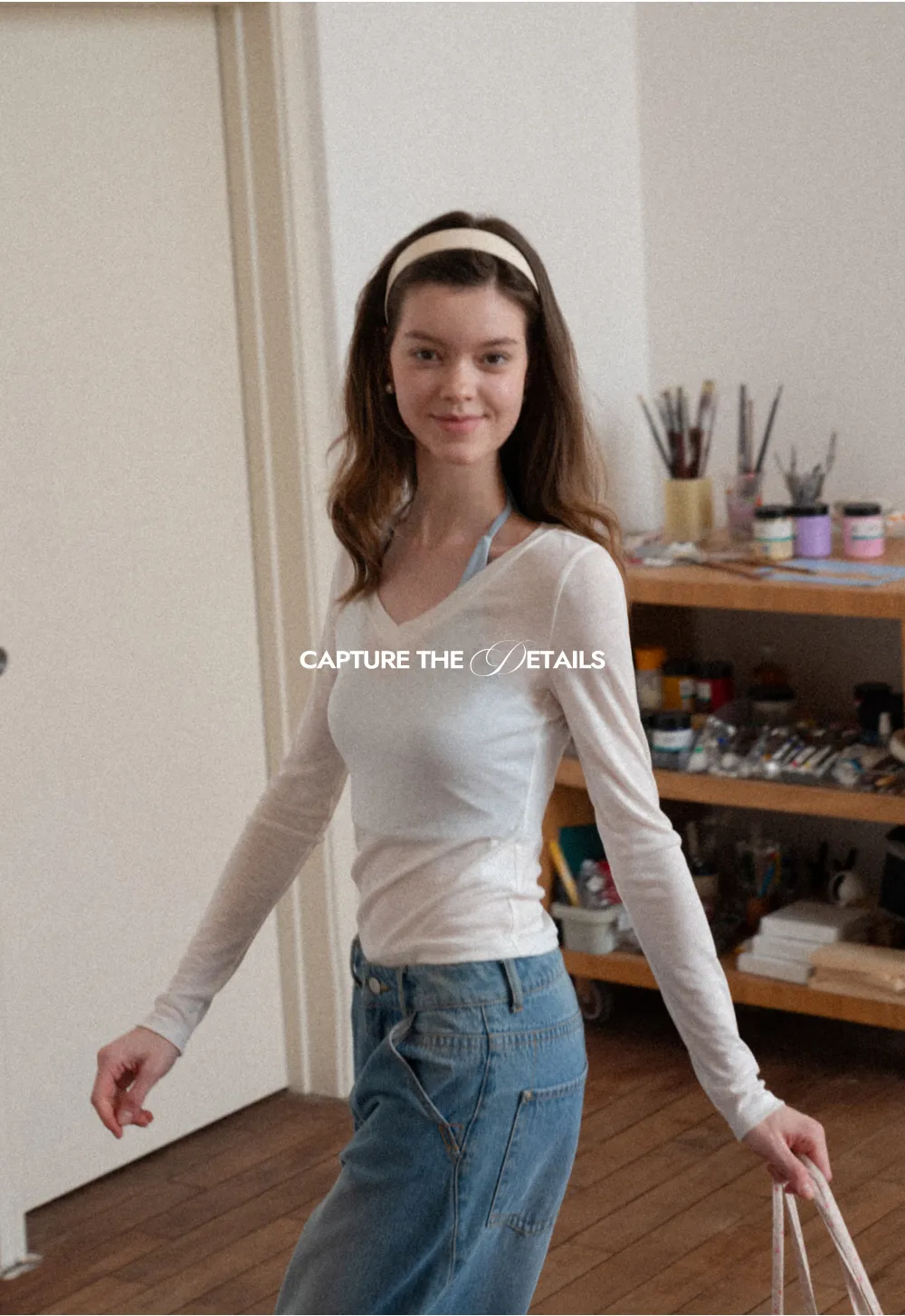 Crop tank top with halter neckline and thin straps