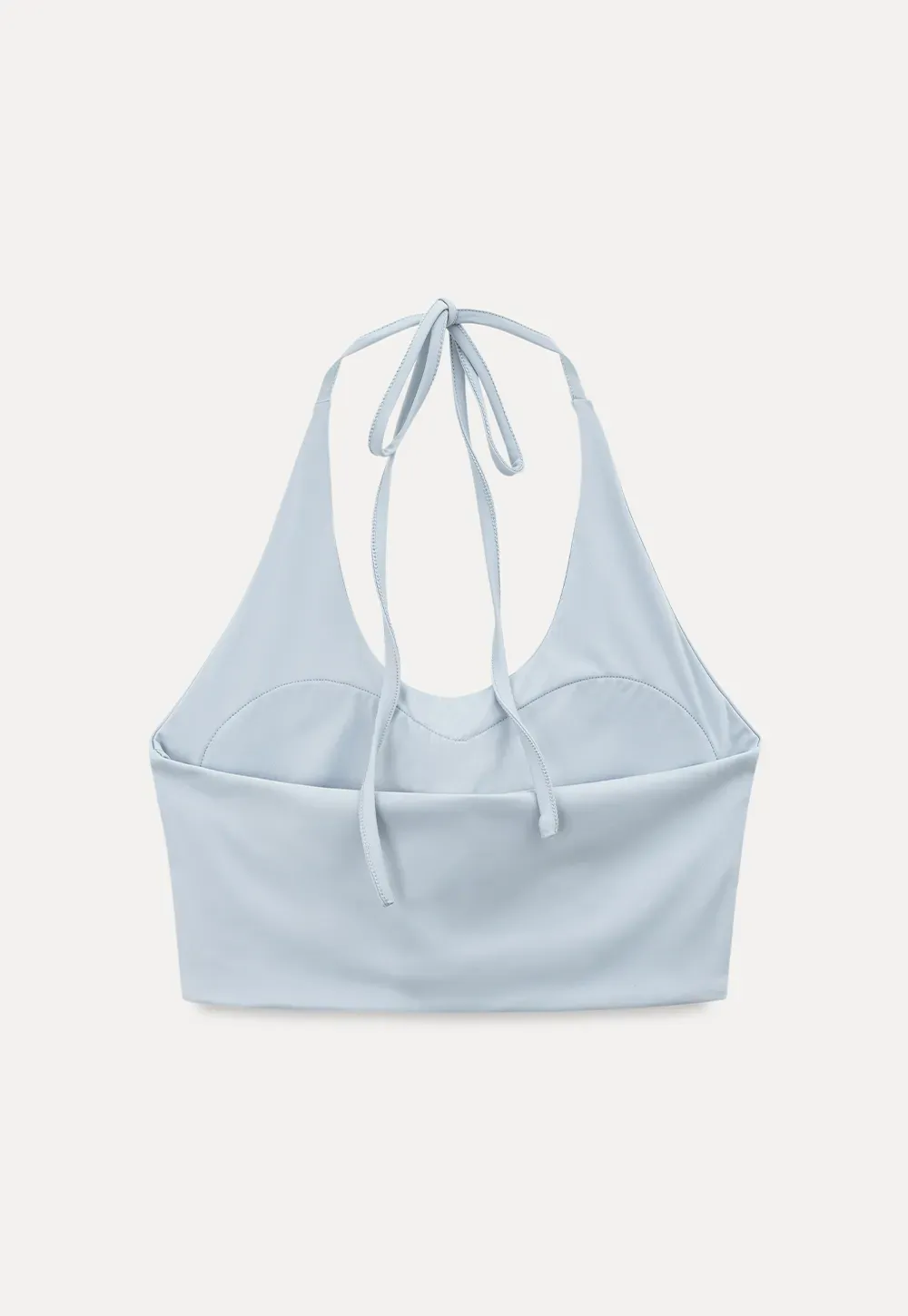 Crop tank top with halter neckline and thin straps