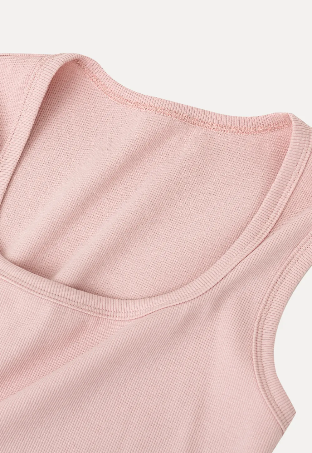 Square Neck Ribbed Knit Tank Top