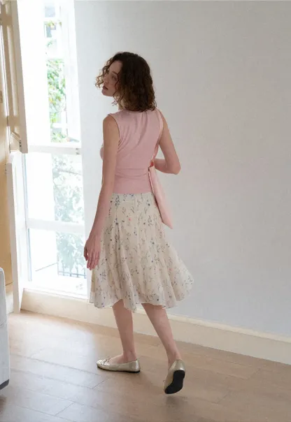 Square Neck Ribbed Knit Tank Top