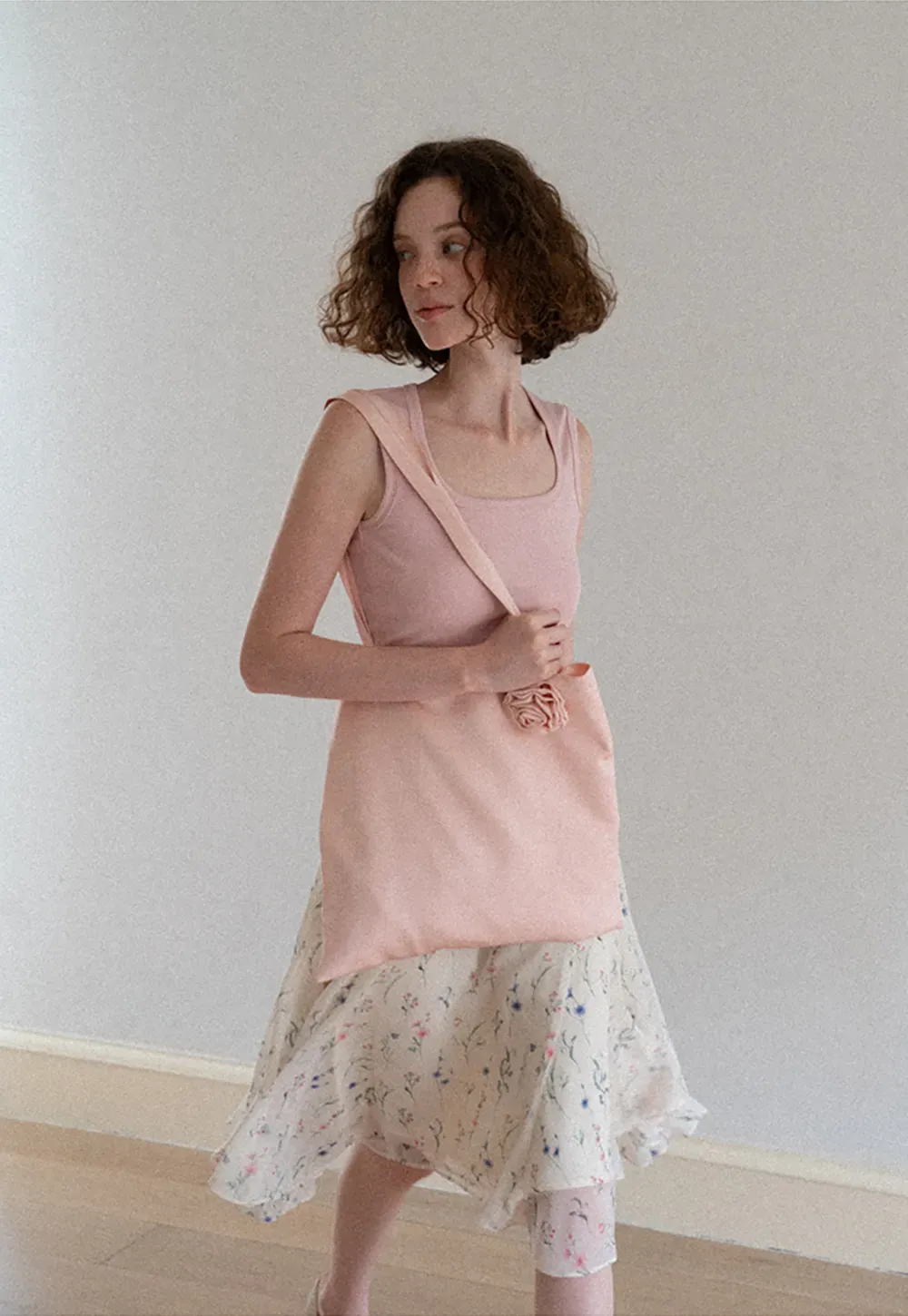 Square Neck Ribbed Knit Tank Top