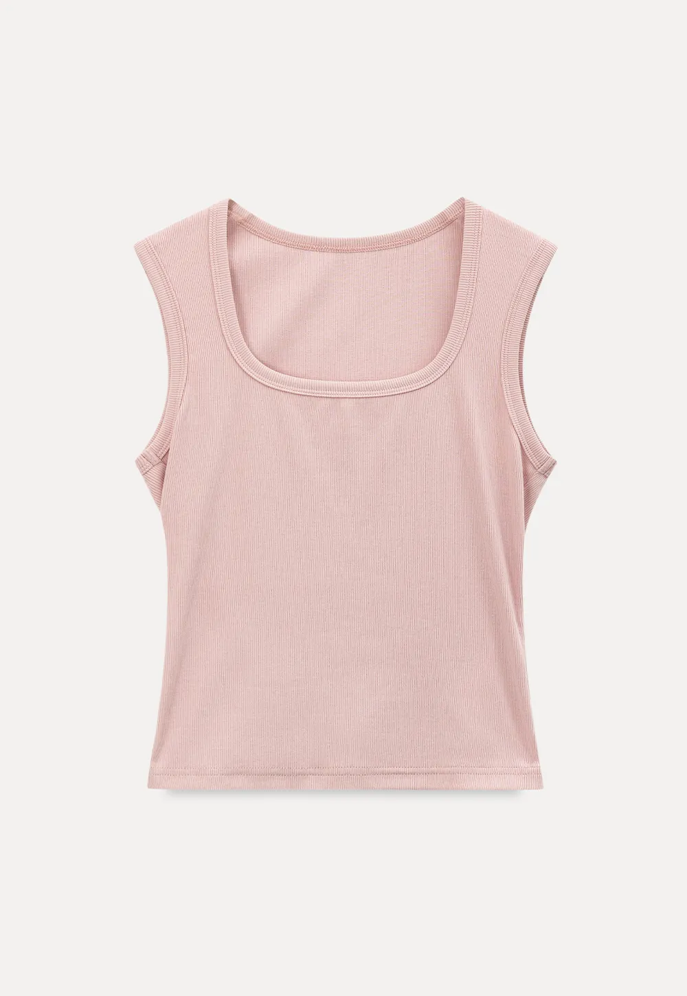 Square Neck Ribbed Knit Tank Top