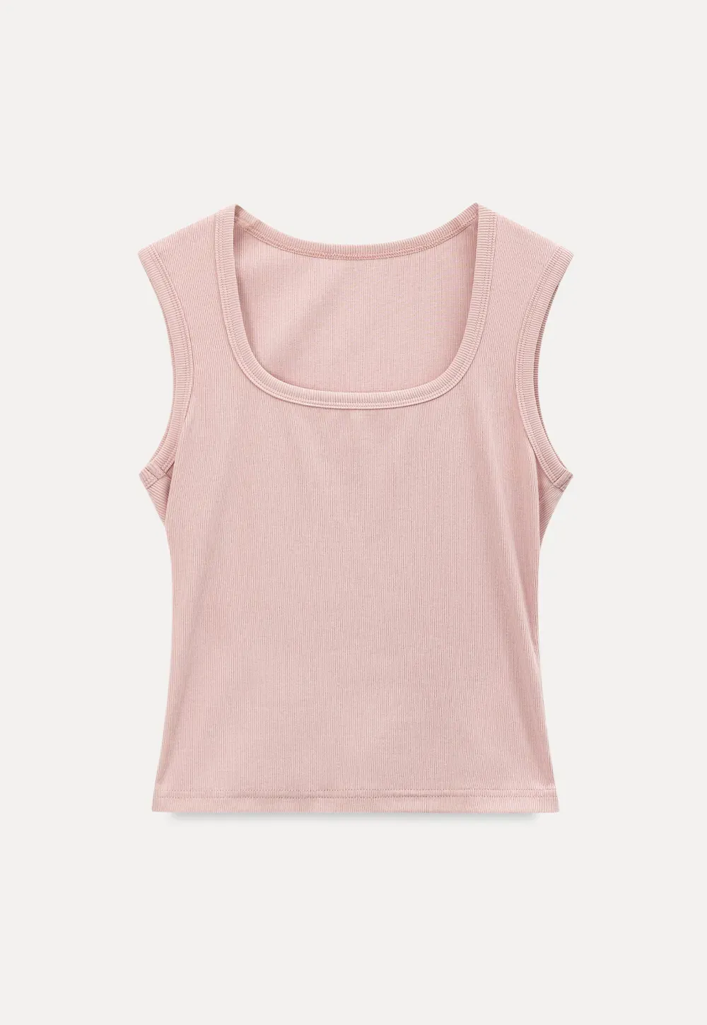 Square Neck Ribbed Knit Tank Top