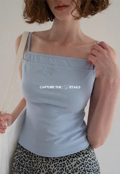 Square Neck Thin Strap Tank Top