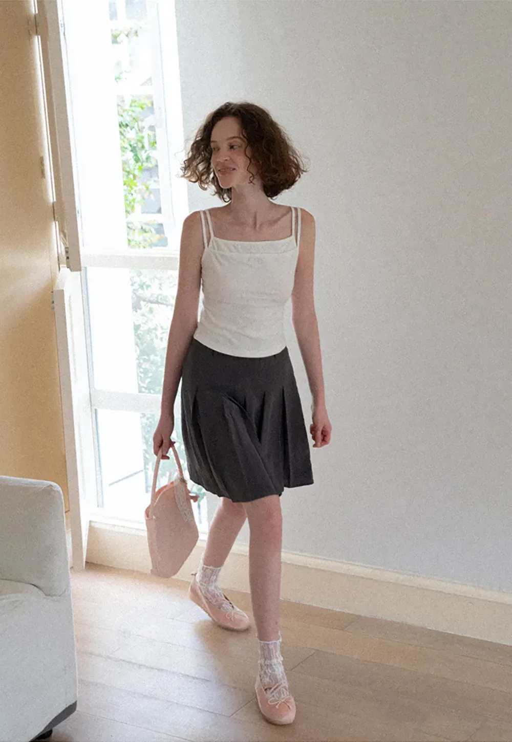 Square Neck Thin Strap Tank Top